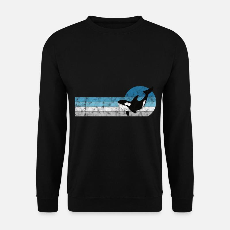 Orque orque orque cadeau baleine rétro océan - Sweat-shirt Unisexe - noir