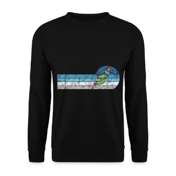 Snowboard Snowboarder Snowboarding Retro Gift - Unisex Sweatshirt - black - Front - Alina (178cm) & Michal (187cm)