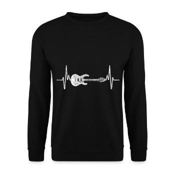 Guitar Heartbeat Guitarist - Unisex Pullover - Schwarz - Vorne - Alina (178cm) & Michal (187cm)