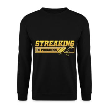 Motivation Streak Running Runner Marathon - Unisex Sweatshirt - black - Front - Alina (178cm) & Michal (187cm)
