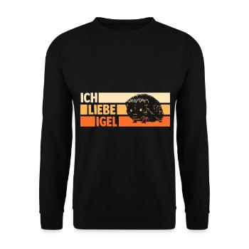 Tiermotiv Igel - Unisex Pullover - Schwarz - Vorne - Alina (178cm) & Michal (187cm)