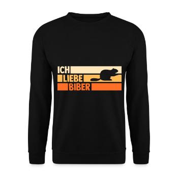 Nagetier Biberliebhaber Biber - Unisex Pullover - Schwarz - Vorne - Alina (178cm) & Michal (187cm)