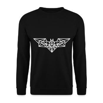 Bat Geometric Line - Unisex Sweatshirt - black - Front - Alina (178cm) & Michal (187cm)