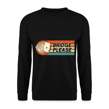 Bridge bitte - Unisex Pullover - Schwarz - Vorne - Alina (178cm) & Michal (187cm)