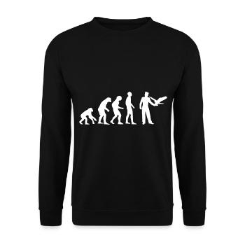 Fauconnerie Fauconnier chasse au croquis cadeau Evolution - Sweat-shirt Unisexe - noir - Devant - Alina (178cm) & Michal (187cm)