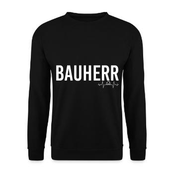 Bauherr Recht Lustig Eigenheim - Unisex Pullover - Schwarz - Vorne - Alina (178cm) & Michal (187cm)