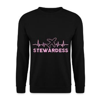 Flight Attendant Stewardess - Unisex Sweatshirt - black - Front - Alina (178cm) & Michal (187cm)