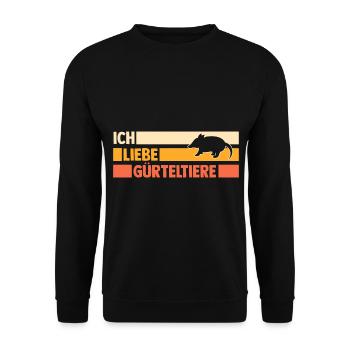 Gürteltier - Unisex Pullover - Schwarz - Vorne - Alina (178cm) & Michal (187cm)