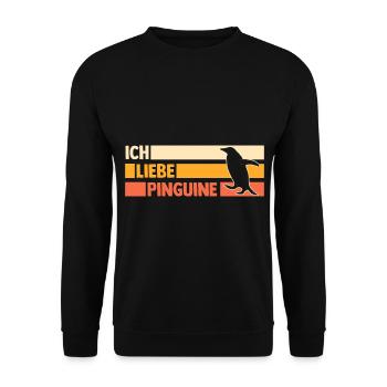 Pinguin - Unisex Pullover - Schwarz - Vorne - Alina (178cm) & Michal (187cm)