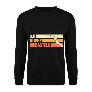 Bastler Bastelunterricht Basteln - Unisex Pullover - Schwarz - Vorne - Alina (178cm) & Michal (187cm)