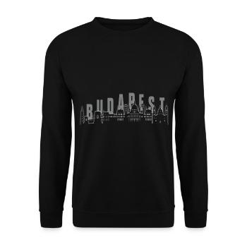 Budapest Skyline - Unisex Pullover - Schwarz - Vorne - Alina (178cm) & Michal (187cm)