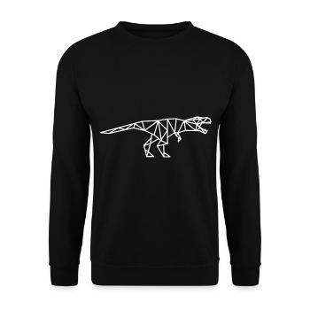 T Rex Geometric Lines - Unisex Sweatshirt - black - Front - Alina (178cm) & Michal (187cm)