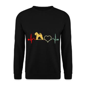 Kerry Blue Terrier Dog Vintage Retro Heartbeat - Sweat-shirt Unisexe - noir - Devant - Alina (178cm) & Michal (187cm)