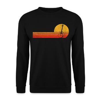 Acoustic Guitar Player Guitarist Guitar Retro - Unisex Sweatshirt - black - Front - Alina (178cm) & Michal (187cm)