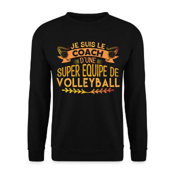 Cadeau coach Volleyball coach | Coach Volleyball - Sweat-shirt Unisexe - noir - Devant - Alina (178cm) & Michal (187cm)