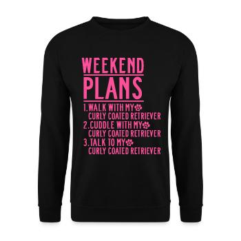 Curly Coated Retriever Maman Mistress Disant Rose - Sweat-shirt Unisexe - noir - Devant - Alina (178cm) & Michal (187cm)