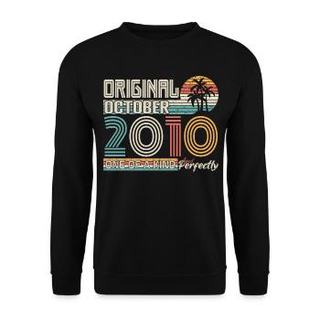 Octobre 2010 anniversaire October 2010 cadeau 2010 - Sweat-shirt Unisexe - noir - Devant - Alina (178cm) & Michal (187cm)
