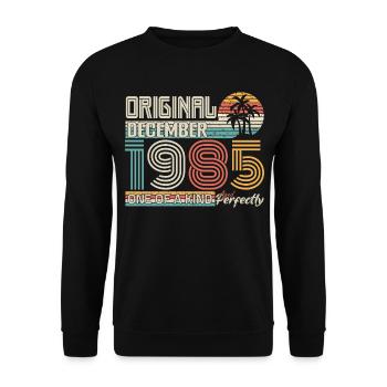 Décembre 1985 anniversaire December 1985 cadeau - Sweat-shirt Unisexe - noir - Devant - Alina (178cm) & Michal (187cm)
