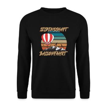 Ballonfahrt Leidenschaft Glück ab und gut Land - Unisex Pullover - Schwarz - Vorne - Alina (178cm) & Michal (187cm)