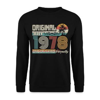 July 1978 Birthday July 1978 Gift - Unisex Sweatshirt - black - Front - Alina (178cm) & Michal (187cm)