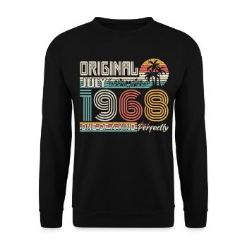 Juli 1968 Geburtstag Juli 1968 Geschenk - Unisex Pullover - Schwarz - Vorne - Alina (178cm) & Michal (187cm)