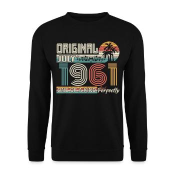 July 1961 Birthday July 1961 Gift - Unisex Sweatshirt - black - Front - Alina (178cm) & Michal (187cm)