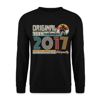 July 2017 Birthday July 2017 Gift - Unisex Sweatshirt - black - Front - Alina (178cm) & Michal (187cm)
