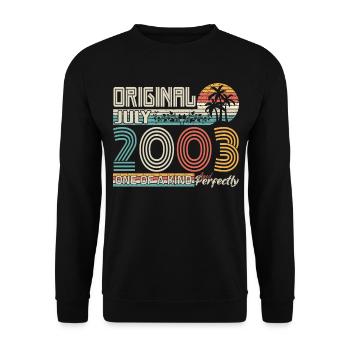 Juillet 2003 anniversaire Juillet 2003 cadeau - Sweat-shirt Unisexe - noir - Devant - Alina (178cm) & Michal (187cm)