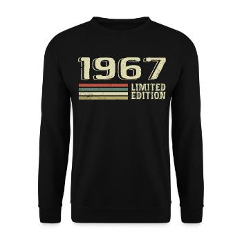 Jahrgang 1967 Geburtstag 1967 Jahrgang 1967 - Unisex Pullover - Schwarz - Vorne - Alina (178cm) & Michal (187cm)