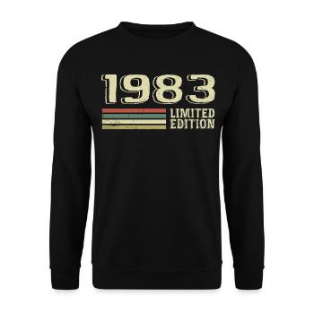 Jahrgang 1983 Geburtstag 1983 Jahrgang 1983 - Unisex Pullover - Schwarz - Vorne - Alina (178cm) & Michal (187cm)