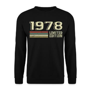 Jahrgang 1978 Geburtstag 1978 Jahrgang 1978 - Unisex Pullover - Schwarz - Vorne - Alina (178cm) & Michal (187cm)