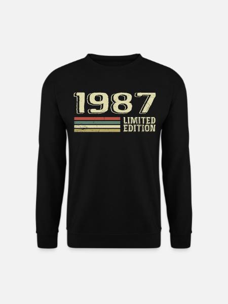Born in 1987 Birthday 1987 Vintage 1987 - Unisex Sweatshirt - black