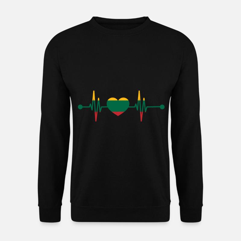 Herzschlag Litauer Litauen - Unisex Pullover - Schwarz