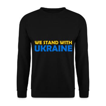 We stand with Ukraine - Unisex Sweatshirt - black - Front - Alina (178cm) & Michal (187cm)