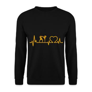 Battement de cœur Muay Thai - Sweat-shirt Unisexe - noir - Devant - Alina (178cm) & Michal (187cm)