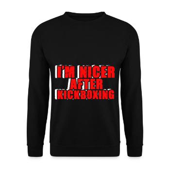 Funny Kickboxer Fighter Kickboxing MMA Sports - Unisex Sweatshirt - black - Front - Alina (178cm) & Michal (187cm)