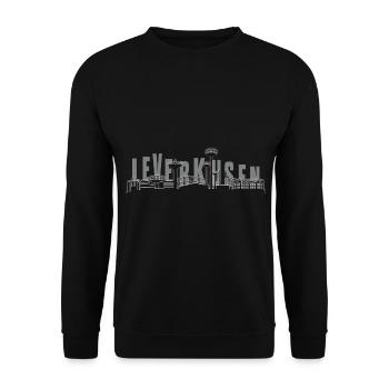 Leverkusen Stadt Wahrzeichen Skyline T-Shirt - Unisex Pullover - Schwarz - Vorne - Alina (178cm) & Michal (187cm)