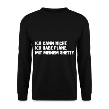 Pferd Reitsport Reiten Pferdesport Shetty - Unisex Pullover - Schwarz - Vorne - Alina (178cm) & Michal (187cm)