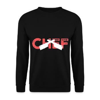 Chef chef chef de cuisine sort de cuisine - Sweat-shirt Unisexe - noir - Devant - Alina (178cm) & Michal (187cm)