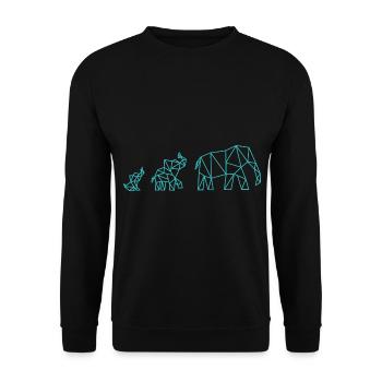 Famille Elephant Geometric - Sweat-shirt Unisexe - noir - Devant - Alina (178cm) & Michal (187cm)