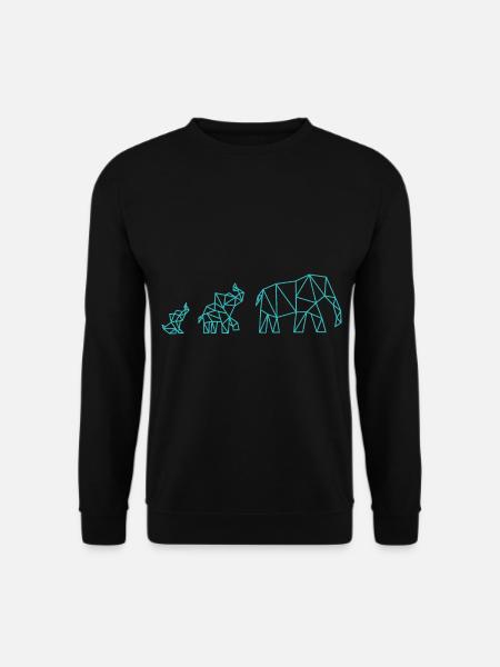 Elefant Geometrisch Familie - Unisex Pullover - Schwarz