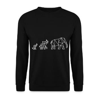 Famille Elephant Geometric - Sweat-shirt Unisexe - noir - Devant - Alina (178cm) & Michal (187cm)