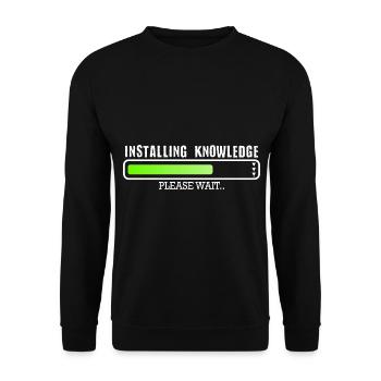 Installation de Knowledge Veuillez patienter - Sweat-shirt Unisexe - noir - Devant - Alina (178cm) & Michal (187cm)