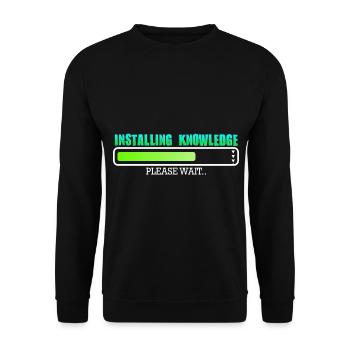 Installation de Knowledge Veuillez patienter - Sweat-shirt Unisexe - noir - Devant - Alina (178cm) & Michal (187cm)