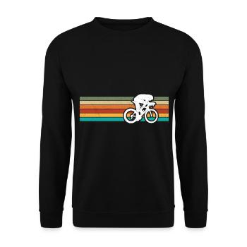 Retro Bicycle Cyclist for Man Woman - Unisex Sweatshirt - black - Front - Alina (178cm) & Michal (187cm)