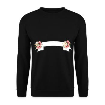 Fleurs Banner - Sweat-shirt Unisexe - noir - Devant - Alina (178cm) & Michal (187cm)