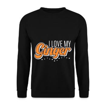 Love My Ginger Girl Girlfriend Redhead Red Haired - Unisex Sweatshirt - black - Front - Alina (178cm) & Michal (187cm)