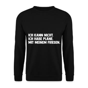 Pferd Reitsport Reiten Pferdesport Friese - Unisex Pullover - Schwarz - Vorne - Alina (178cm) & Michal (187cm)