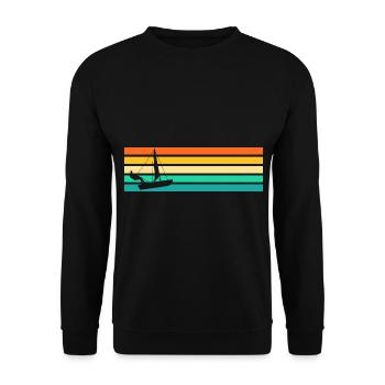 Segelboot Retro Segler Segeln - Unisex Pullover - Schwarz - Vorne - Alina (178cm) & Michal (187cm)