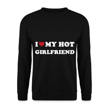 Je coeur ma petite amie chaude - Sweat-shirt Unisexe - noir - Devant - Alina (178cm) & Michal (187cm)